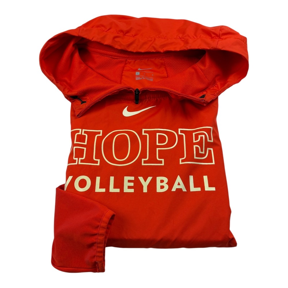 Nike Hope Volleyball Mens Red Quarter Zip Hooded Windbreaker Jacket Large